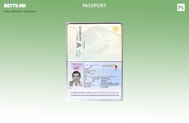 Шаблон за пасош на Тајланд во модерен стил